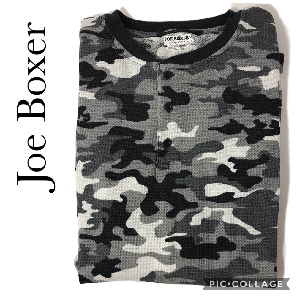 Joe Boxer Henley l/s grey scale camo men’s Large